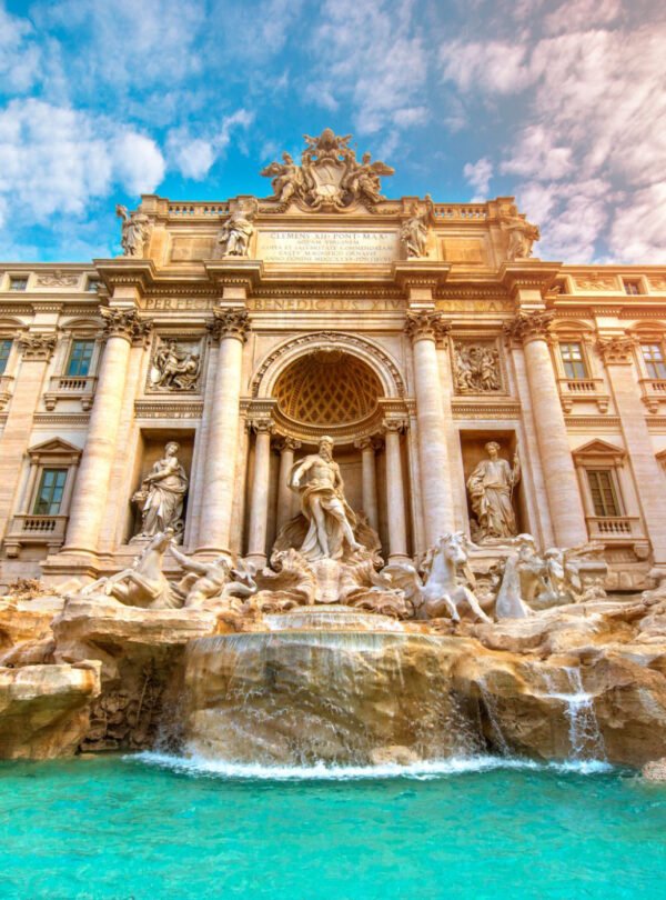 Famous iconic Trevi Fountain at Piazza Di Trevi.